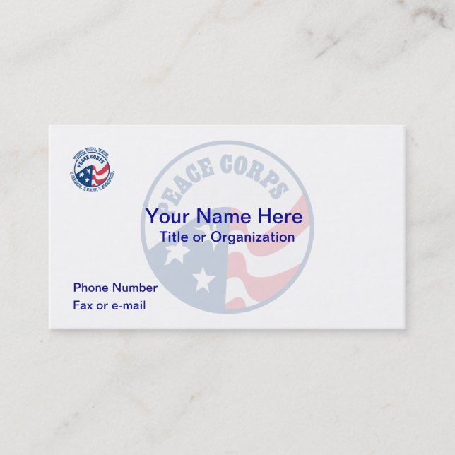 US Peace Corps Logo Business Card (Front)