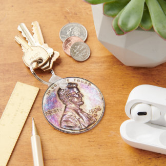 US Penny Copper Coin Key Ring