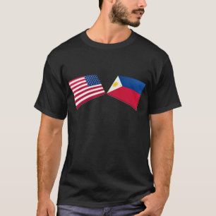 US & Philippines Flags T-Shirt