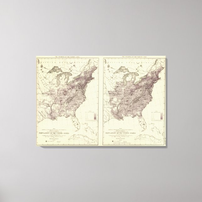 US Population 1830-1840 Canvas Print (Front)