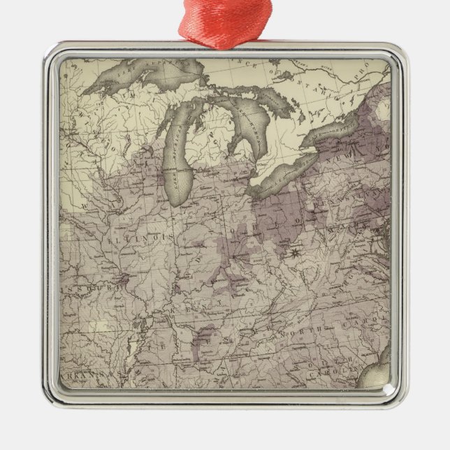 US Population 1850 Metal Tree Decoration (Front)