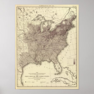 US Population 1860 Poster