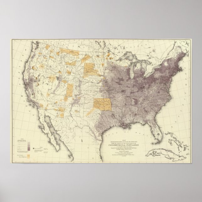 US Population 1870 Poster (Front)