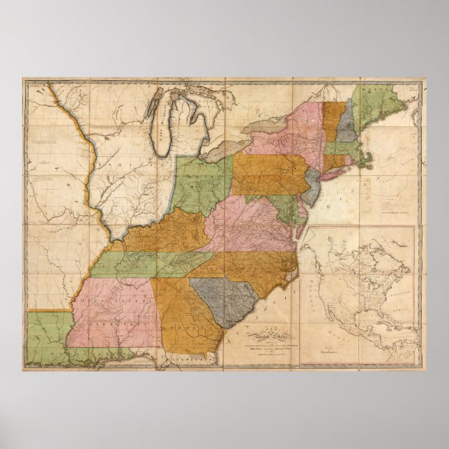 US Post Road Map 2 June 1804 Poster (Front)