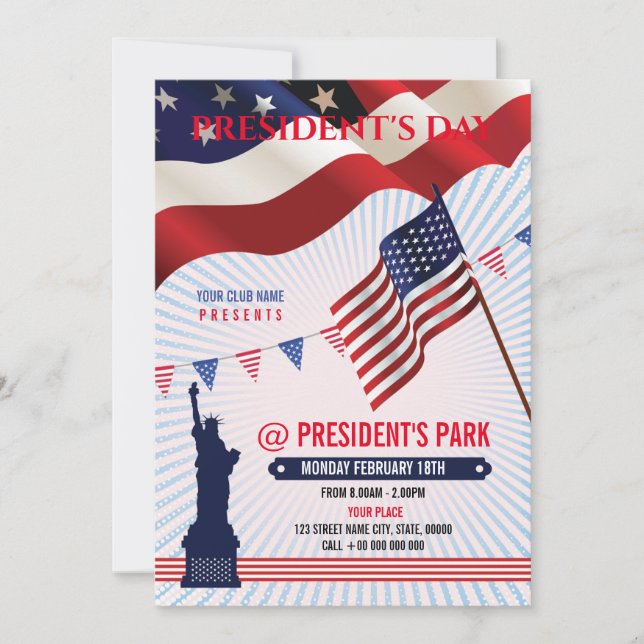 Us President Day Flyer Invitation (Front)