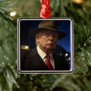US President Donald Trump Godfather Christmas Metal Tree Decoration