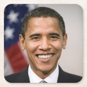 US President Elect Barack Obama Square Paper Coaster