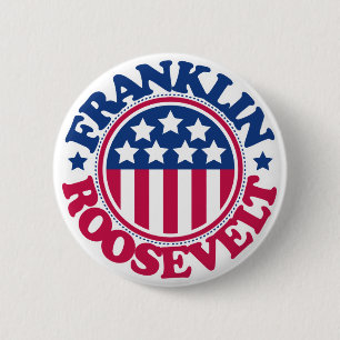 US President Franklin Roosevelt 6 Cm Round Badge