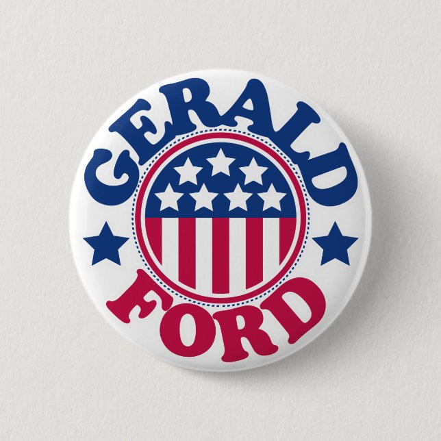 US President Gerald Ford 6 Cm Round Badge (Front)