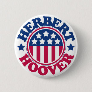 US President Herbert Hoover 6 Cm Round Badge