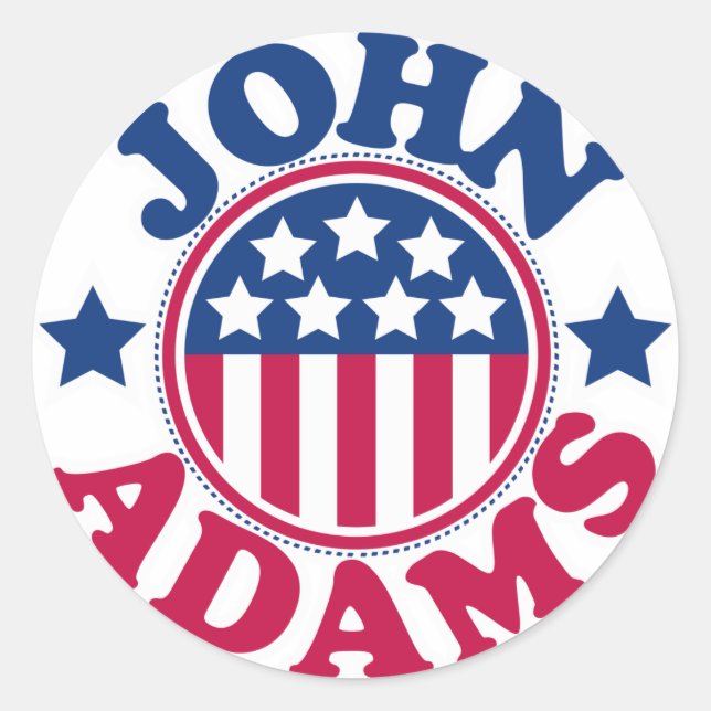 US President John Adams Classic Round Sticker (Front)