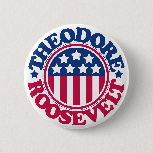 US President Theodore Roosevelt 6 Cm Round Badge (Front)