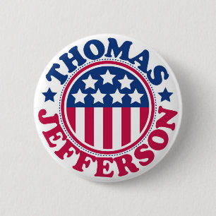 US President Thomas Jefferson 6 Cm Round Badge