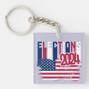 US Presidential Election 2024 Political Campaign Key Ring