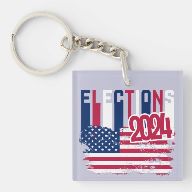 US Presidential Election 2024 Political Campaign Key Ring (Front)