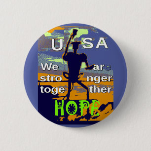 US Presidential election hope Stronger Together 6 Cm Round Badge