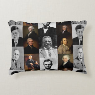 US Presidents Plus Hamilton and Franklin History Decorative Cushion