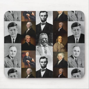 US Presidents Plus Hamilton and Franklin History Mouse Mat