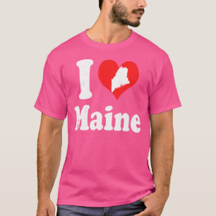 Us Proud Citizen America Love State I Heart Maine T-Shirt