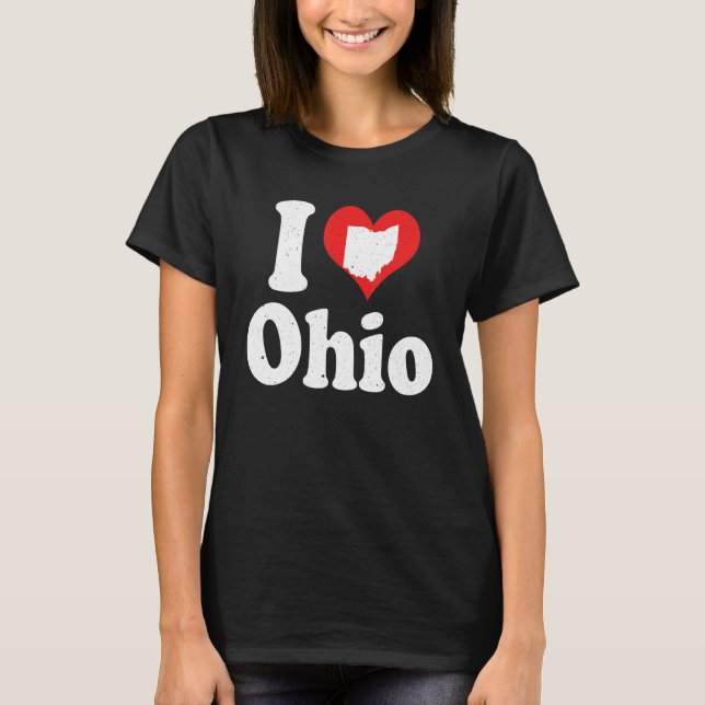 Us Proud Citizen America Love State I Heart Ohio T-Shirt (Front)