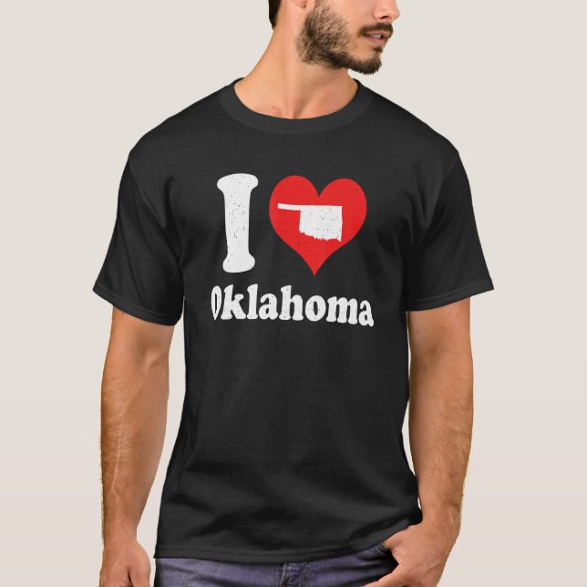 Us Proud Citizen America Love State I Heart Oklaho T-Shirt (Front)