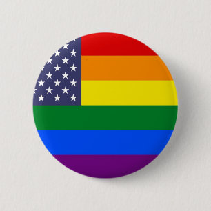 US Rainbow Pride Flag 6 Cm Round Badge