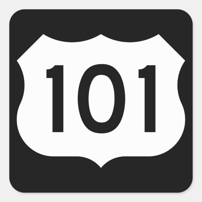 US Route 101 Sign Square Sticker (Front)