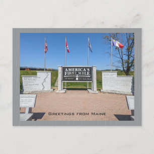 US Route 1 America's First Mile Monument  Postcard