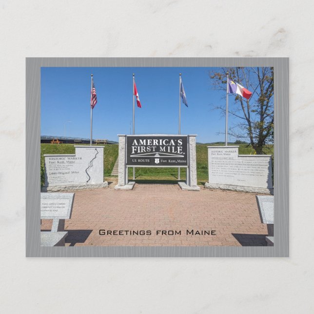 US Route 1 America's First Mile Monument  Postcard (Front)