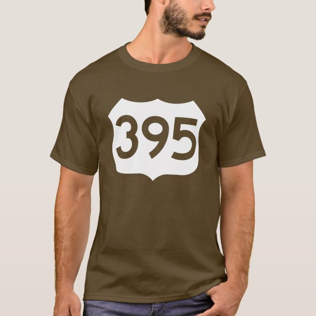 US Route 395 Sign T-Shirt (Front)