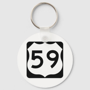 US Route 59 Sign Key Ring