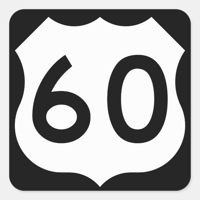 US Route 60 Sign Square Sticker (Front)