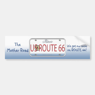 US ROUTE 66 ILLINOIS Vanity Plate Bumper Sticker