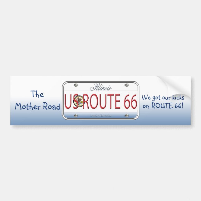 US ROUTE 66 ILLINOIS Vanity Plate Bumper Sticker (Front)