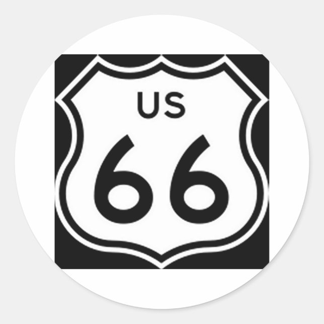 US Route 66 Sign Classic Round Sticker (Front)