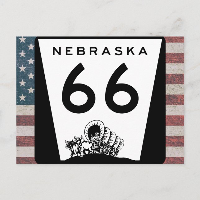 US Route 66 Travel Nebraska Sign Postcard (Front)