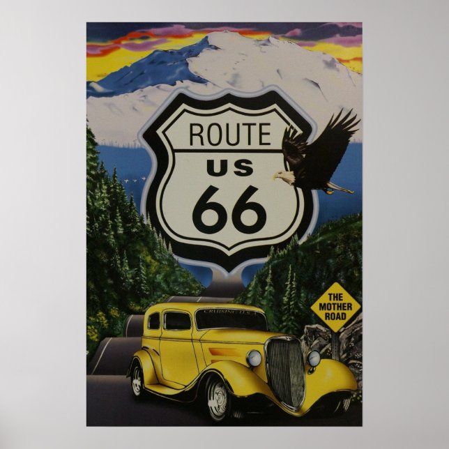 US Route 66 Vintage Poster (Front)