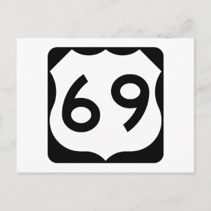 US Route 69 Sign Postcard