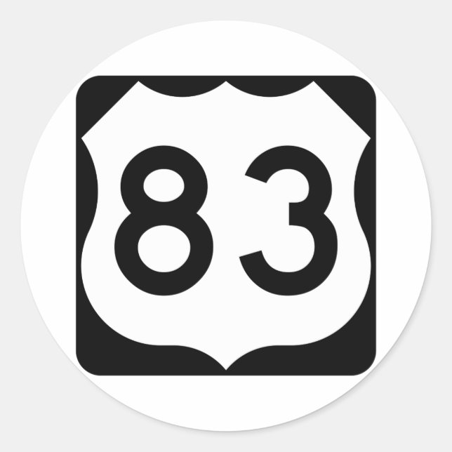 US Route 83 Sign Classic Round Sticker (Front)
