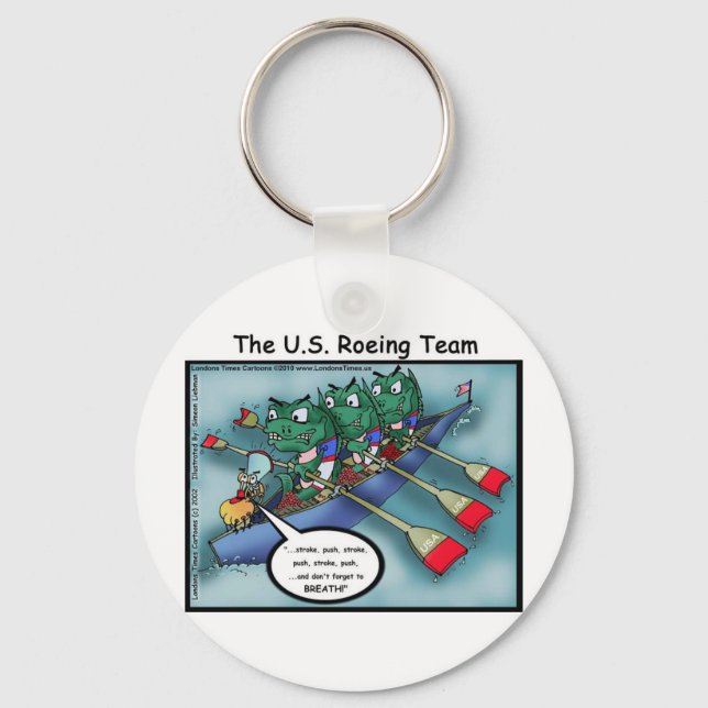 US Rowing (Roe-ing Team Funny Tees Cards Mugs Etc Key Ring (Front)