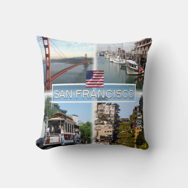 US San Francisco - Golden Gate Bridge - Cable Car. Cushion (Front)