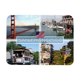US San Francisco - Golden Gate Bridge - Cable Car. Magnet
