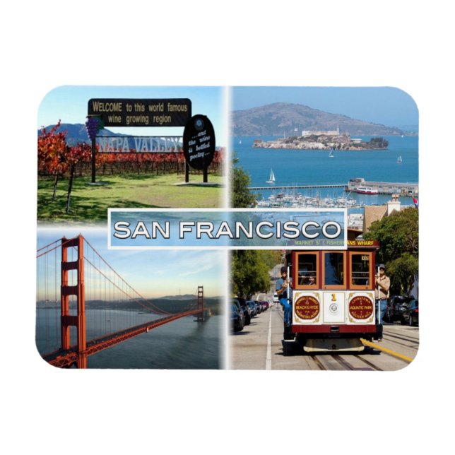 US San Francisco - Napa Valley Golden Gate Bridge Magnet (Horizontal)