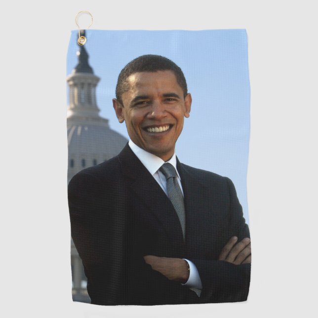 US Senator, 44th American President Barack Obama Golf Towel (Front)