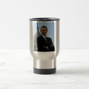 US Senator, 44th American President Barack Obama Travel Mug
