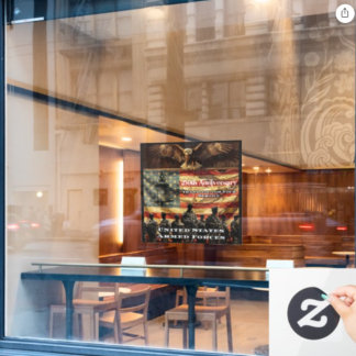 US  Service Men and Women Window Cling