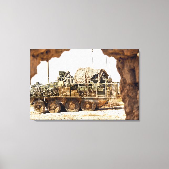 US Soldiers conduct a combat patrol in Afghanis Canvas Print (Front)