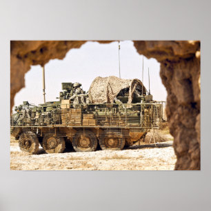 US Soldiers conduct a combat patrol in Afghanis Poster