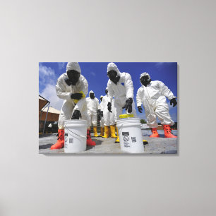 US Soldiers from the 457th Chemical Battalion Canvas Print