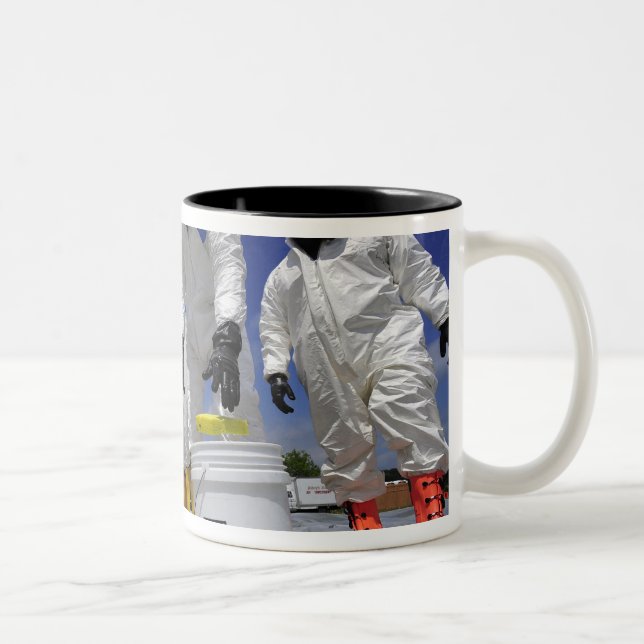 US Soldiers from the 457th Chemical Battalion Two-Tone Coffee Mug (Right)